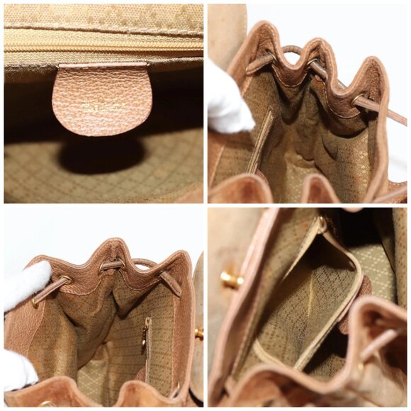 GUCCI Bamboo Backpack Suede Brown Gold 003 main image 2